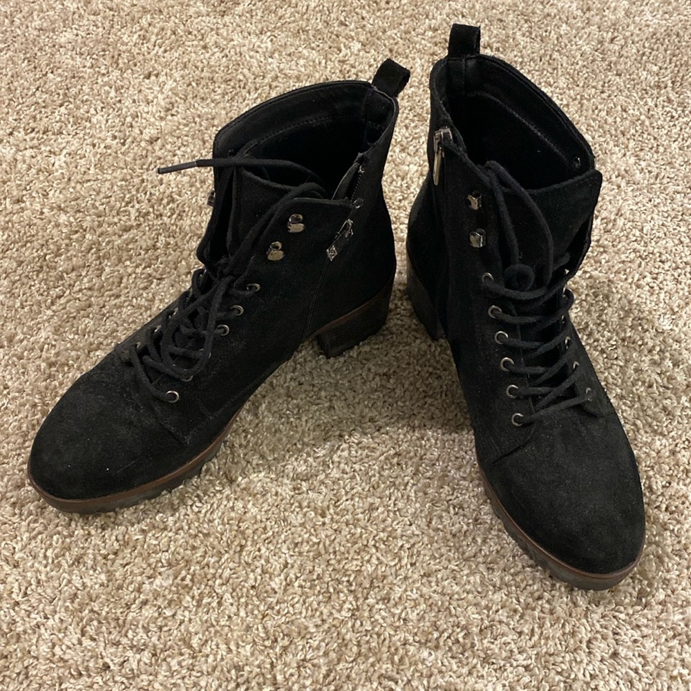 Anne Klein boots in black.